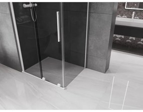 Mexen Velar, sprchový kút s posuvnými dverami 110 x 100 cm, 8mm šedé sklo, biela matná, 871-110-100-41-20