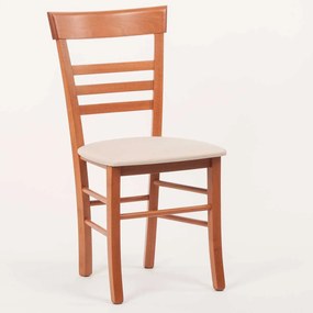 Stima Stolička SIENA s čalúneným sedákom Vyberte odtieň ->: Čerešňa, Vyberte látku ->: LUX Béžová 25