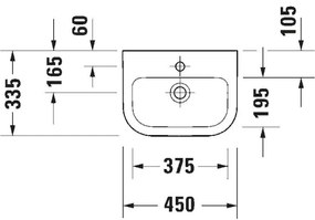 Duravit 7484500002 - Závesné umývadlo D-CODE 45x33,5 cm keramika/lesklá biela