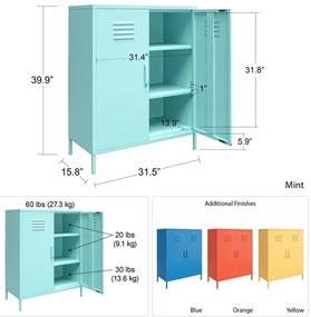 Žltá kovová komoda Novogratz Cache, 80 x 102 cm