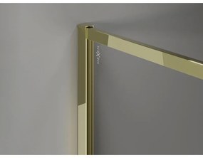 Mexen Kioto-XF, sprchová zástena s rámom 100 x 202 cm, 10mm číre sklo, zlatý lesklý profil, 800-100-104-50-00-X