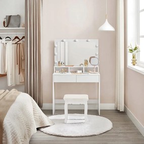 Dekorstudio Toaletný stolík so zrkadlom a Led žiarovkami - RDT120T10