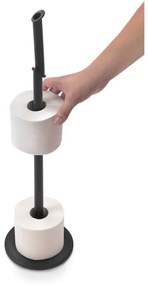 Matne čierny oceľový stojan na toaletný papier Lava – Metaltex
