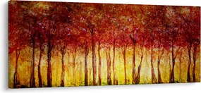 Obraz - Maľba listnatého lesa (120x50 cm)