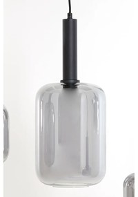 Čierne stropné svietidlo so skleneným tienidlom 100x22 cm Lekar - Light &amp; Living