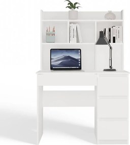 Psací stůl s nástavbou MIJAS pravý matně bílý