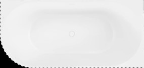 Mexen Gia, voľne stojaca rohová vaňa, drážkovaná, pravá, 170 x 80 cm, biela matná, 52701708001P-SS