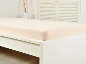 Froté plachta do detskej postieľky EXCLUSIVE 70x140 cm krémová