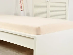 Froté plachta do detskej postieľky EXCLUSIVE 70x140 cm krémová