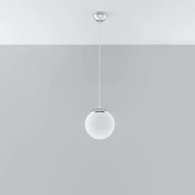 Závesné svietidlo Ugo, 1x biele sklenené tienidlo, (fi 20 cm), ch