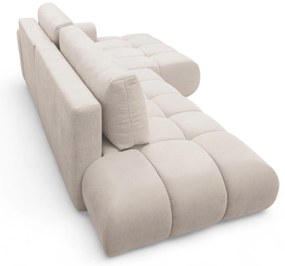 Rozkladacia rohová sedačka Lutario L II pravá - béžová hydrofóbna pletenina Venice 2026