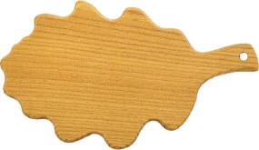 AMADEA Drevená doštička v tvare dubového listu, masívne drevo, 27x15,5 cm