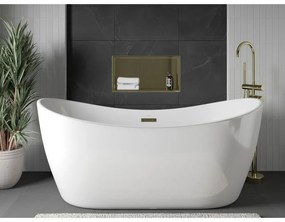 Mexen X-Wall-R, polička na zapustenie na obklad s golierom 60 x 30 cm, zlatá lesklá, 1950603010