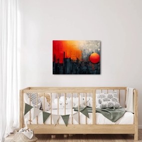 Obraz - Abstraktná maľba mesta (70x50 cm)
