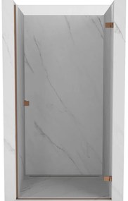 Mexen Lunar-B, výklopné pravé sprchové dvere 95 cm, 8mm číre sklo, ružové zlato profil, 832-095-000-60-00-P
