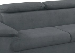 Rohová sedacia súprava Scala, ocelovo šedá látka, pravý roh