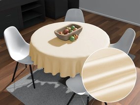 Biante Saténový okrúhly obrus polyesterový Satén LUX-032 Krémový Ø 140 cm