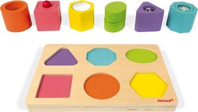 Janod Drevené vkladacie puzzle Tvary a zvuky