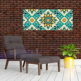 Obraz - Tyrkysový vzor (120x50 cm)