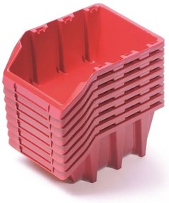 Sada 8 úložných boxov po 16 × 9,8 × 7 cm, červená