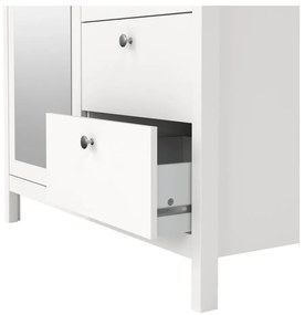 Biela šatníková skriňa so zrkadlom 102x199x58 cm Madrid – Tvilum