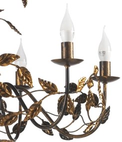 ONLI - Luster na reťazi COLLANA 6xE14/6W/230V bronzová/zlatá