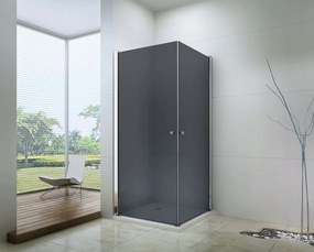 Mexen Pretoria DUO sprchovací kút 70x70cm, 6mm sklo, chrómový profil-šedé sklo, 852-070-070-02-40