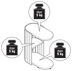 Stolík v tvare písmena C »HOLT« z bambusu s lamelovými prvkami
