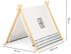 DomTextilu Detský stan v tvare veľkého teepee Biela MUL8111
