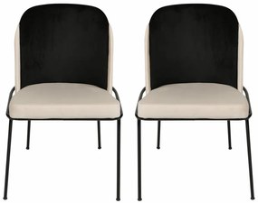 Sada jedálenských stoličiek Dore Black and Cream,2 ks
