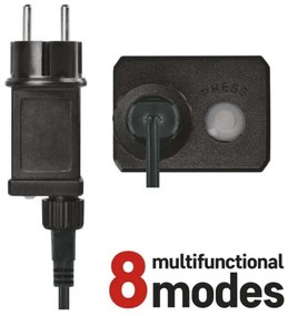 LED Vianočná vonkajšia reťaz 600xLED/8 módov 15m IP44 studená biela