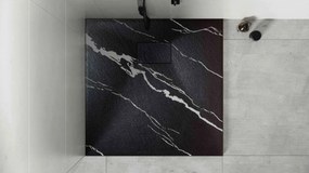 Besco Štvorcová sprchová vanička z SMC kompozitu VEXO MARBLE BLACK SQ 80x80 (90x90) BESCO-Rozmery: 80x80