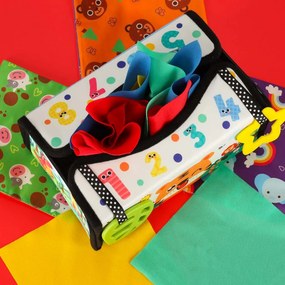 KIK Montessori senzorický triediaci box s podložkou a utierkami 2v1