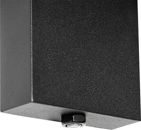 Vonkajšia nástenná lampa čierna IP44 so senzorom súmraku - Charlois