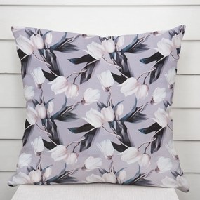 Biante Dekoračná obliečka na vankúš PML-034 Biele tulipány na sivom 30 x 50 cm