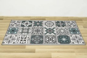 Protišmykový koberec/ behúň Patchwork tyrkysový