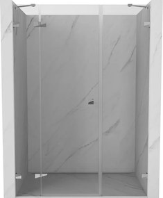 Mexen Lunar, ľavé otočné sprchové dvere 125 cm, číre sklo, chrómový profil, 834S-125-050-01-00-L