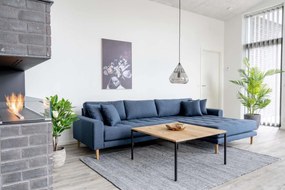 House Nordic -  Elegantná rohová pohovka LIDO LOUNGE 290 cm, modrá pravá