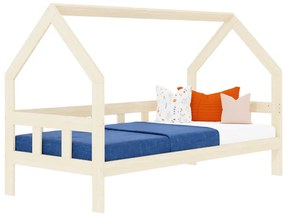 Detská posteľ domček FENCE 2v1 z dreva so zábranou
