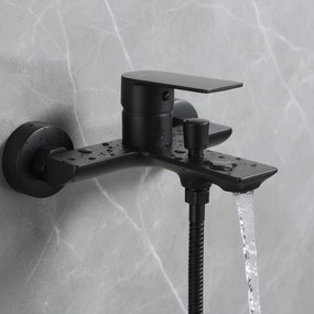 Rea Urban, vaňová batéria s bodovou ručnou sprchovou sadou, čierna, REA-B9910