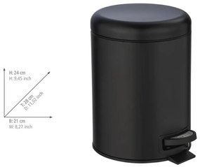 Čierny odpadkový kôš Wenko Leman, 5 l