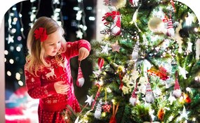 Vianočná závesná ozdoba na stromček - škriatok - 16 cm - šedý / červený