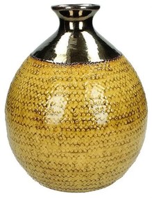 Váza kamenina zltá, 30x25x25cm