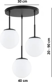 Brilagi - Luster na lanku MILO 3xE27/60W/230V čierny