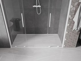 Mexen Velar Duo, posuvné dvere do otvoru 200x200 cm, 8mm číre sklo, biela, 871-200-000-02-20