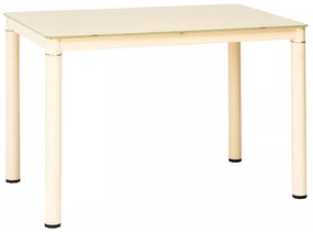 Jídelní stůl Galant 100 cm sklo/krémový