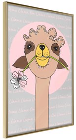 Artgeist Plagát - Happy Llama [Poster] Veľkosť: 20x30, Verzia: Zlatý rám