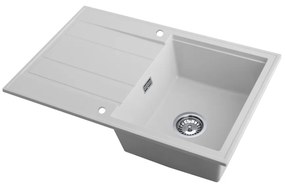 Gamma Modern 8050, 1-komorový granitový drez 790x500x210 mm, biela, GMA-ZM-8050-WH