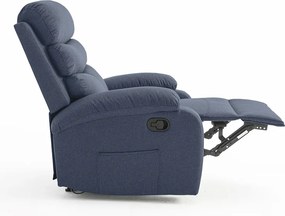 Relaxačné polohovacie TV kreslo VELORA — látka, tmavosivá, nosnosť 130 kg