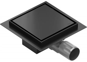 Mexen Flat nerezová podlahová vpusť 15x15 cm, čierna, 1710015